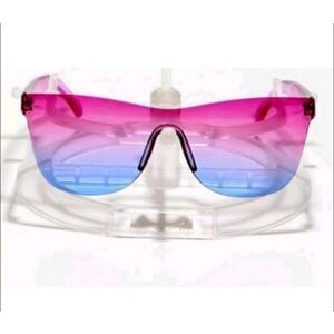 Retro rimless pink sunglasses